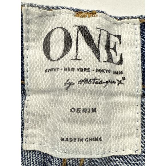 ONE TEASPOON X High Rise Button-Fly Twisted Cuff Hem Relaxed Jean Shorts Size 26 - Picture 4 of 8